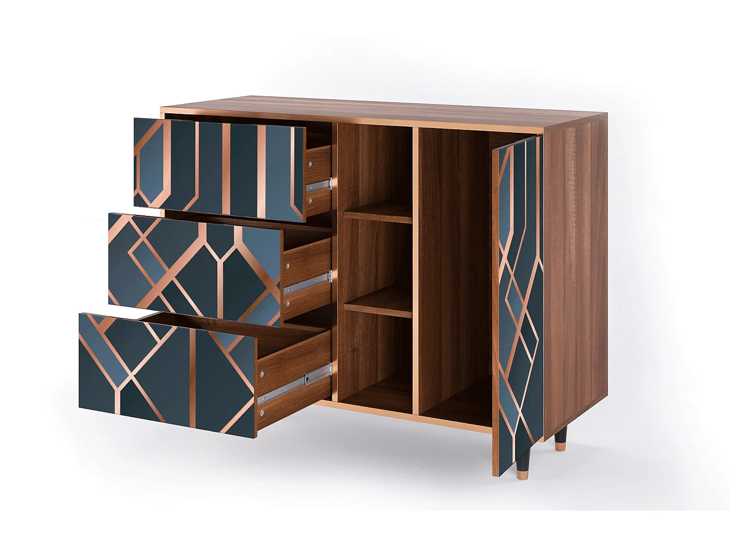 Dressoir - 125x98x48 cm - BS2 - Ashy 1920', Walnoot