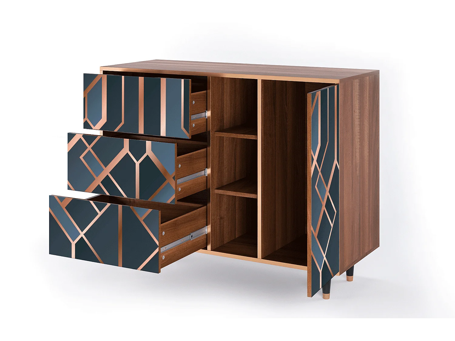 Kredens - 125x98x48 cm - BS2 - Ashy 1920', Orzech