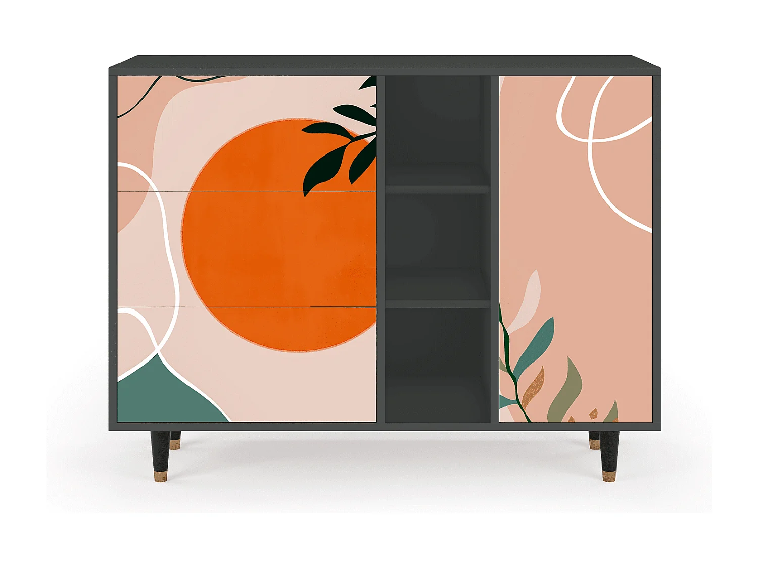 Sideboard - 125x98x48 cm - BS2 - Artwork, Anthrazit