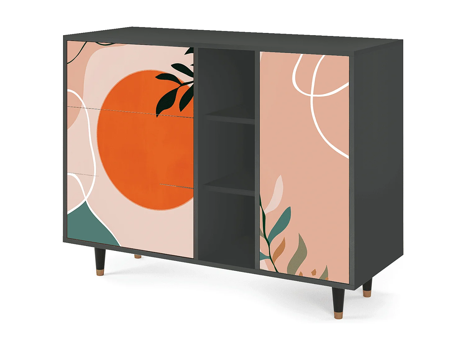 Sideboard - 125x98x48 cm - BS2 - Artwork, Anthrazit