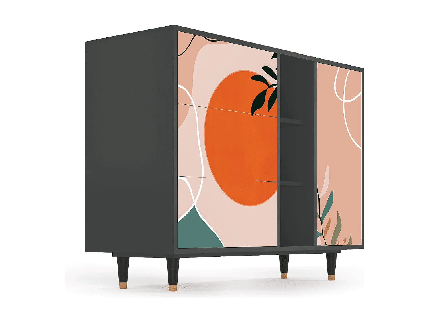 Sideboard - 125x98x48 cm - BS2 - Artwork, Anthrazit