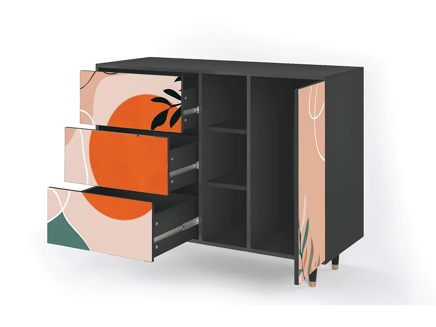 Buffet - 125x98x48 cm - BS2 - Artwork, Anthracite