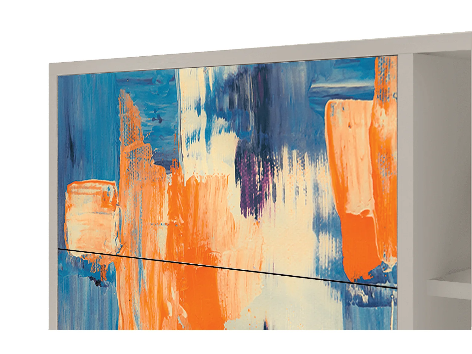 Kredens - 125x98x48 cm - BS2 - Abstract Expressionism, Piaskowy