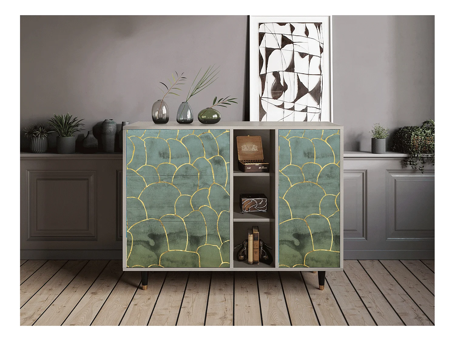 Dressoir - 125x98x48 cm - BS2 - Magnificent Water Lily, Zand