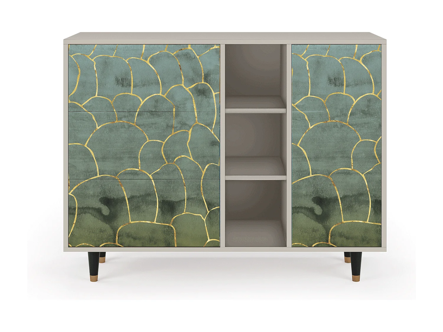 Kredens - 125x98x48 cm - BS2 - Magnificent Water Lily, Piaskowy