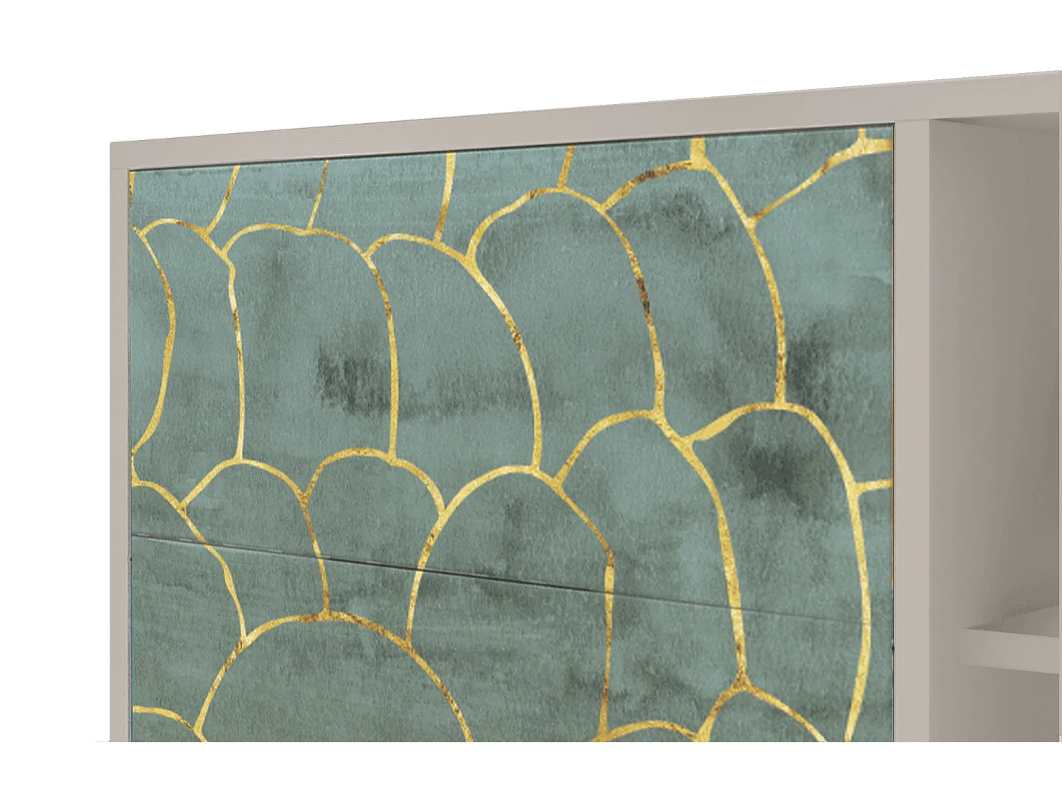 Kredens - 125x98x48 cm - BS2 - Magnificent Water Lily, Piaskowy