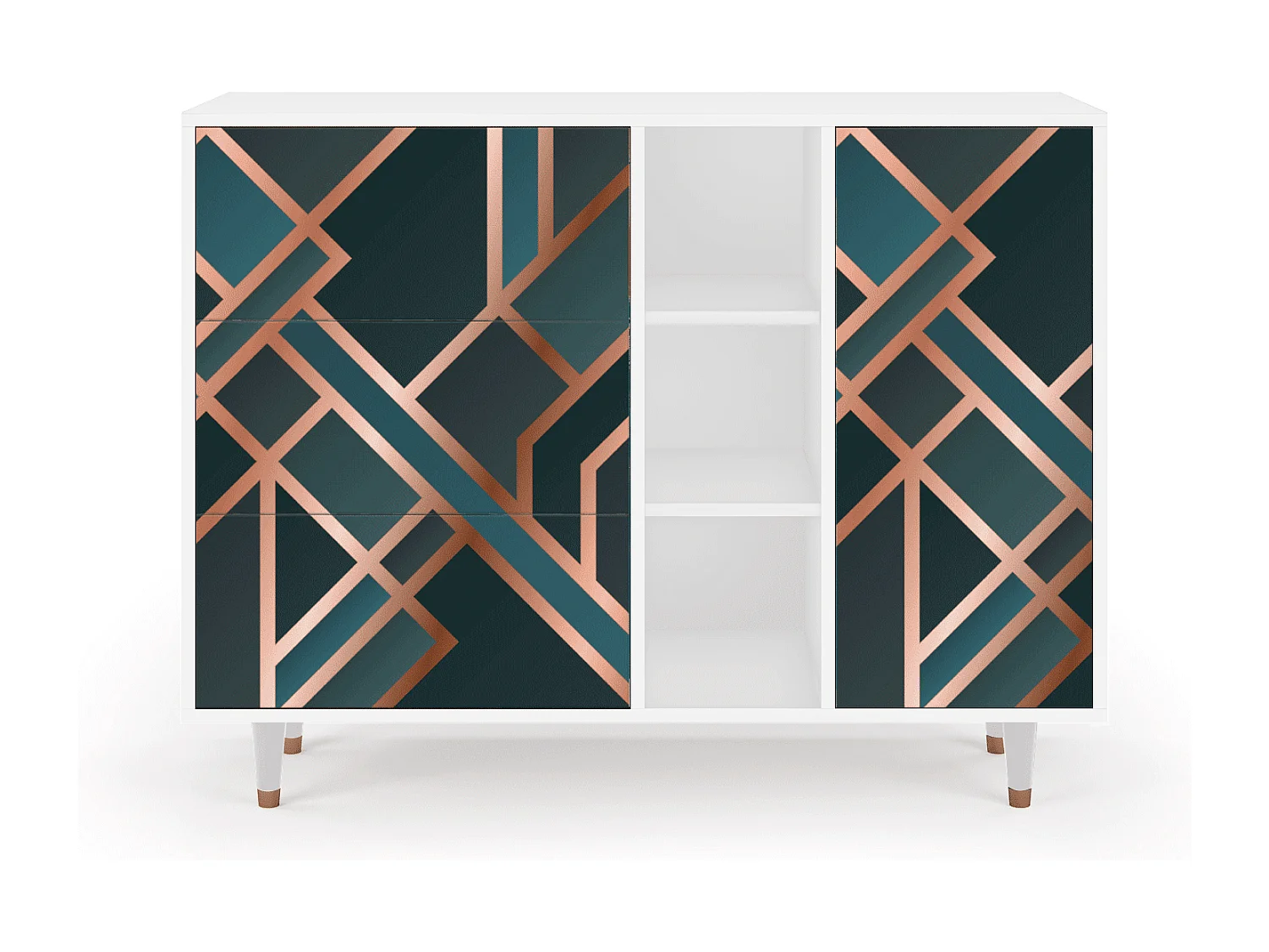 Aparador - 125x98x48 cm - BS2 - Bronze Crossroad, Blanco