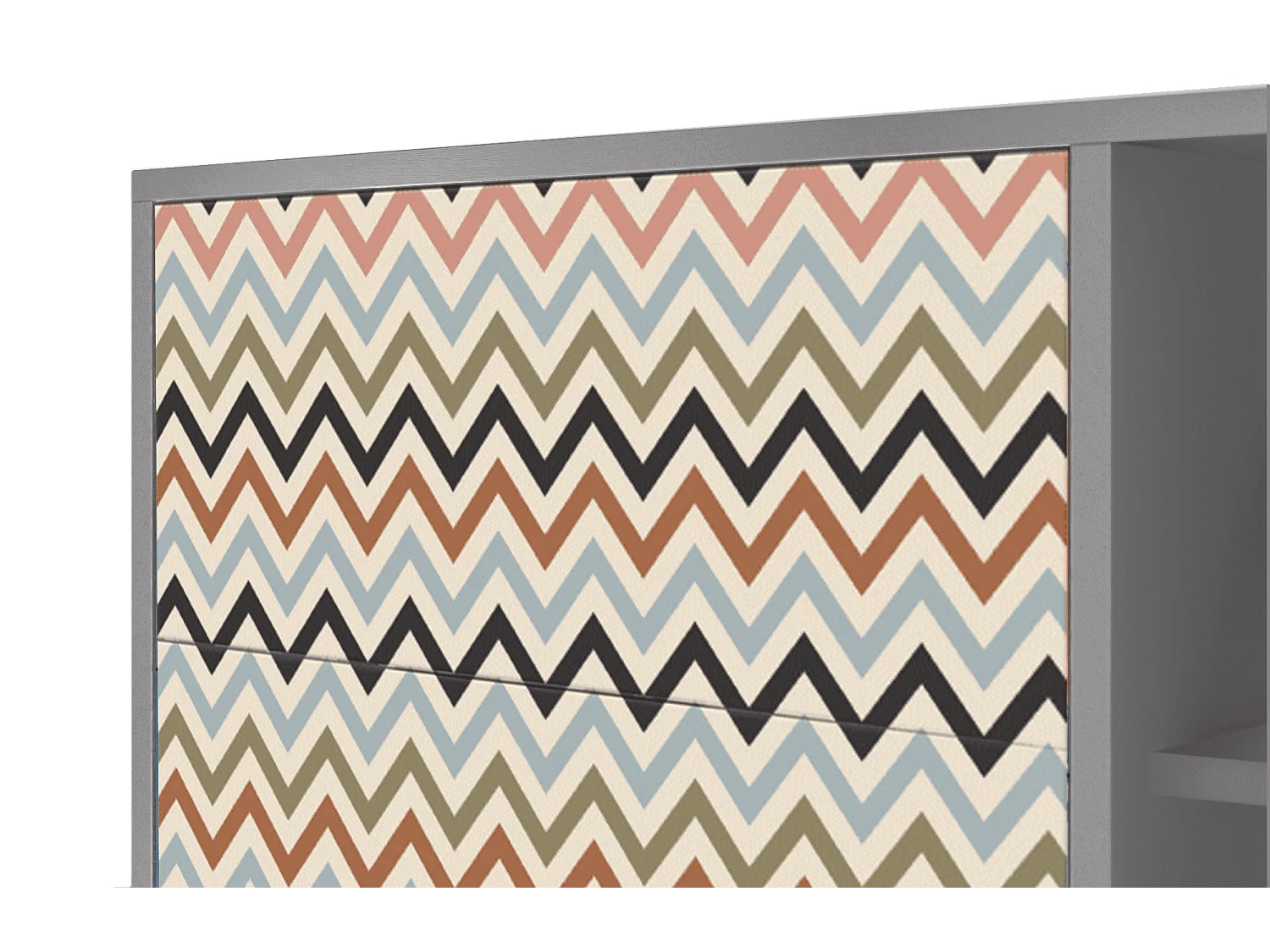 Kredens - 125x98x48 cm - BS2 - Bright Ripple, Szary