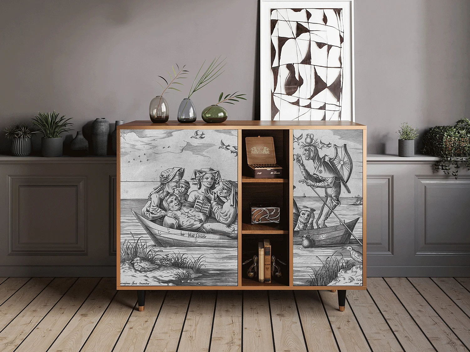 Aparador - 125x98x48 cm - BS2 - Blau Schuyte, Nogal