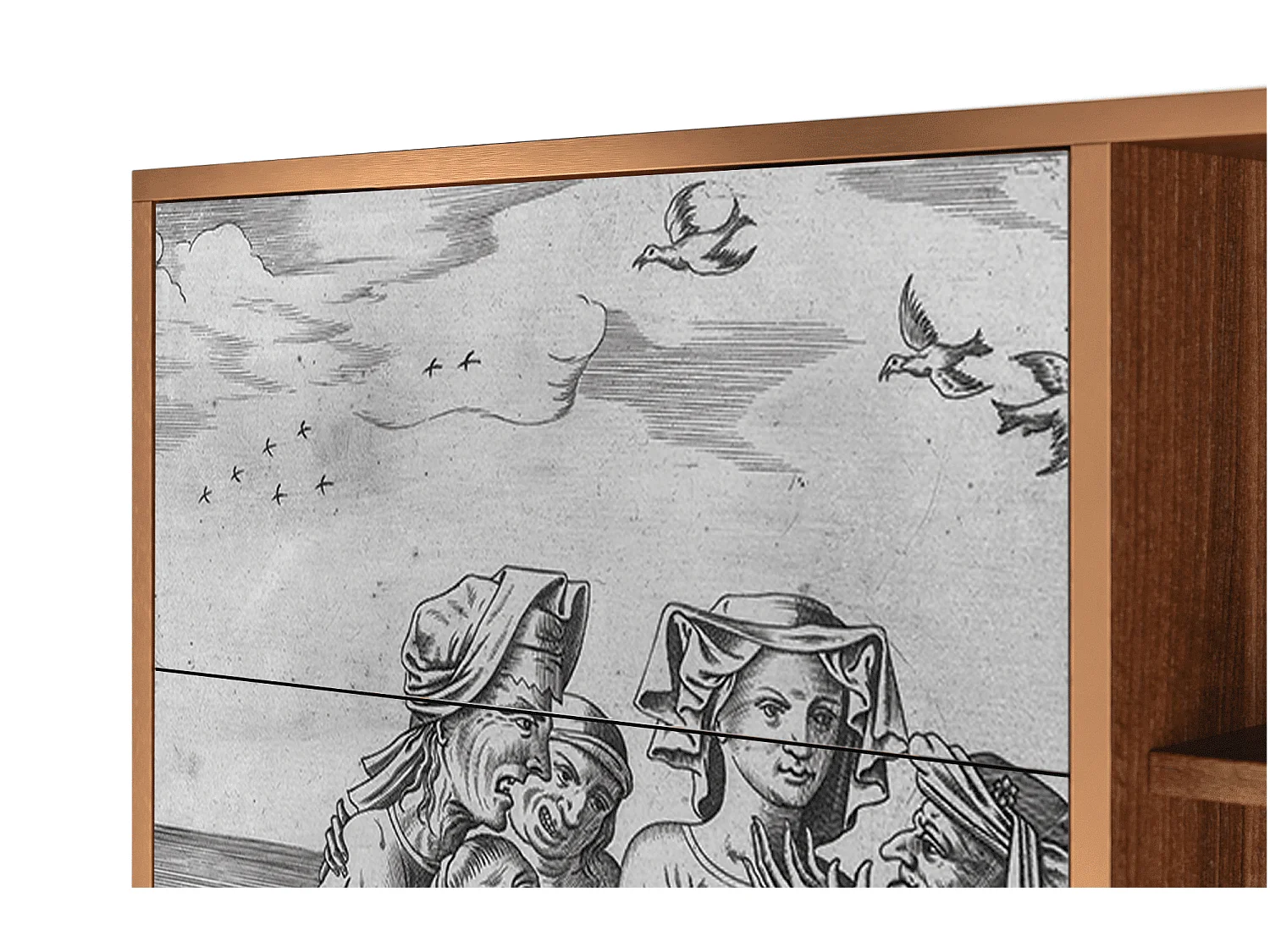 Kredens - 125x98x48 cm - BS2 - Blau Schuyte, Orzech