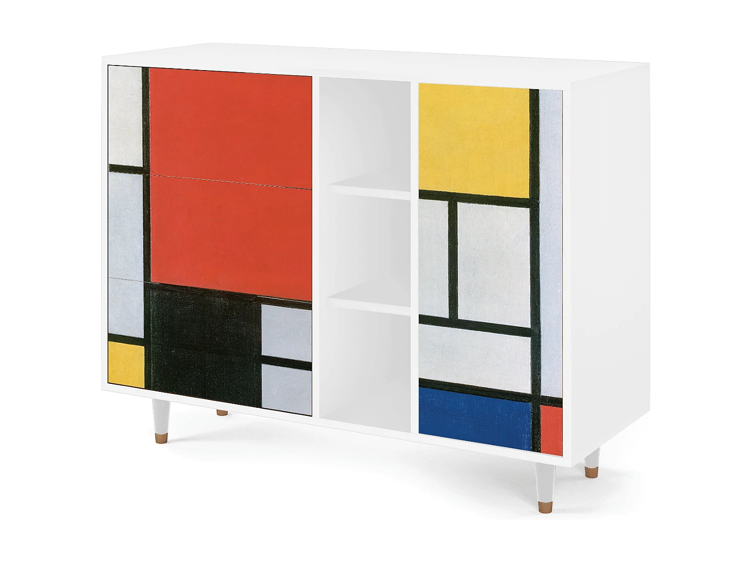 Kredens - 125x98x48 cm - BS2 - Composition, Biały