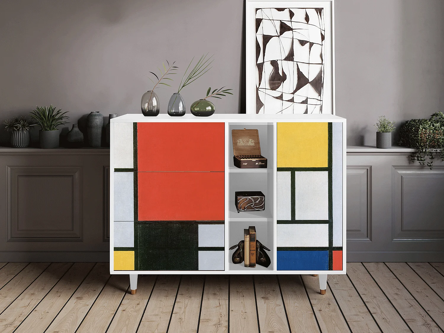 Credenza - 125x98x48 cm - BS2 - Composition, Bianco