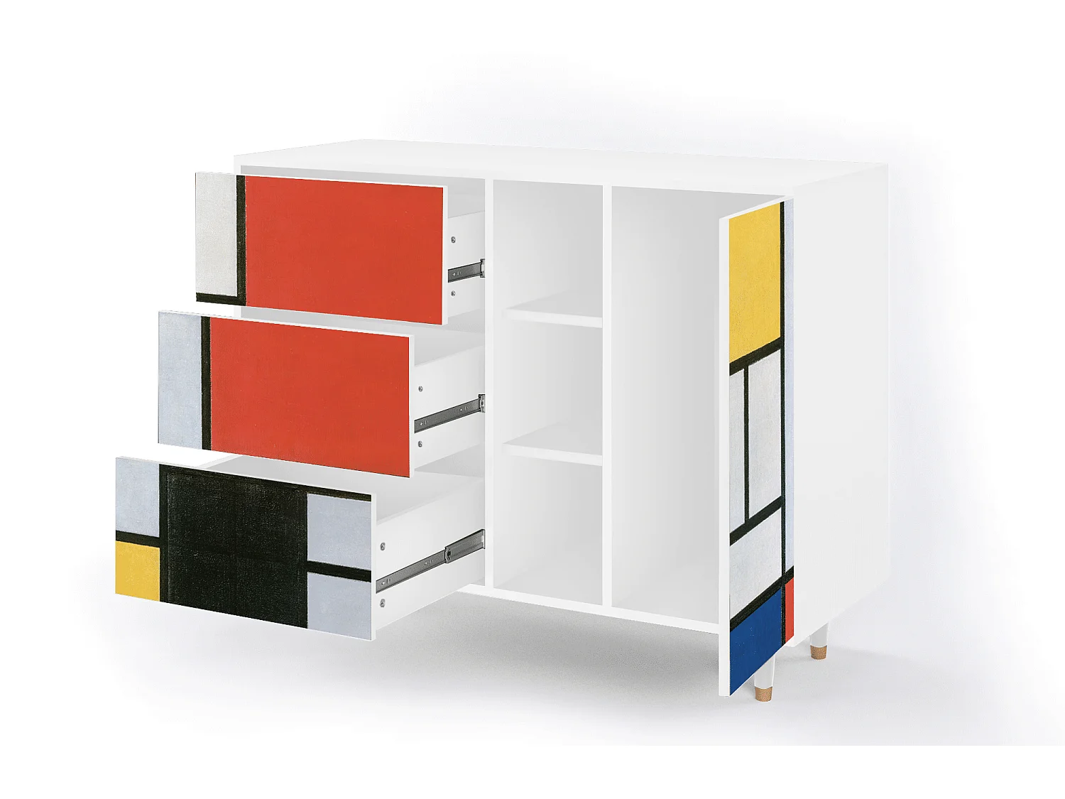 Credenza - 125x98x48 cm - BS2 - Composition, Bianco