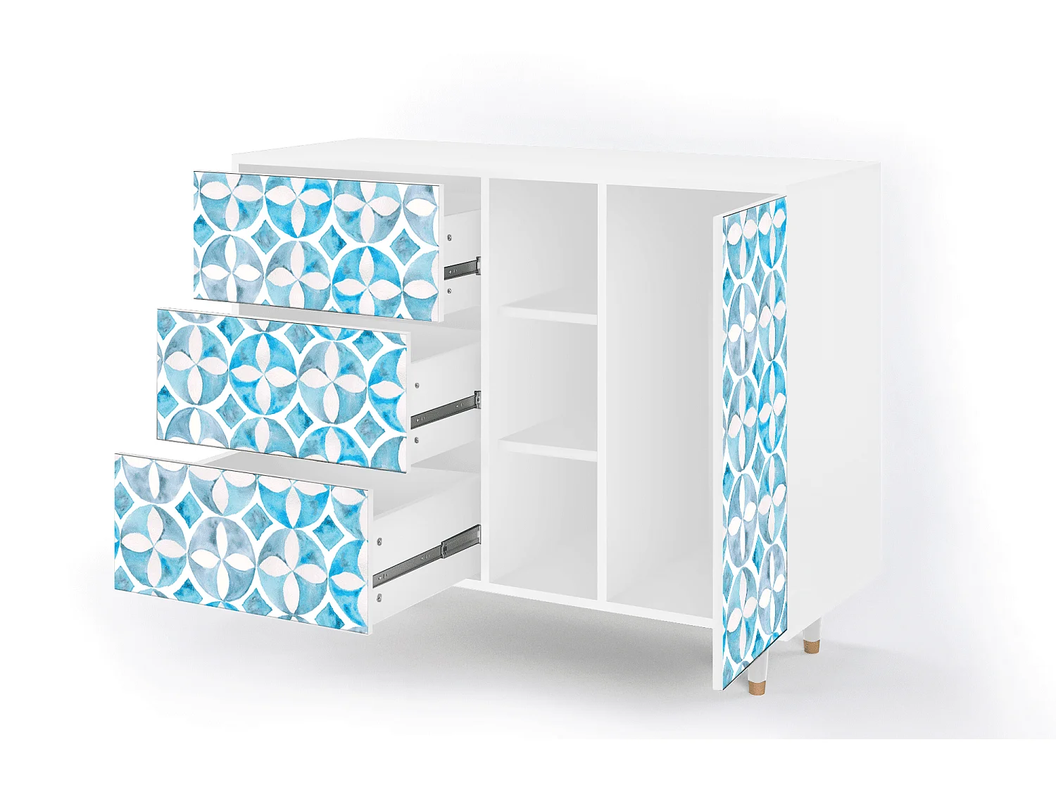 Kredens - 125x98x48 cm - BS2 - Porto Mood, Biały