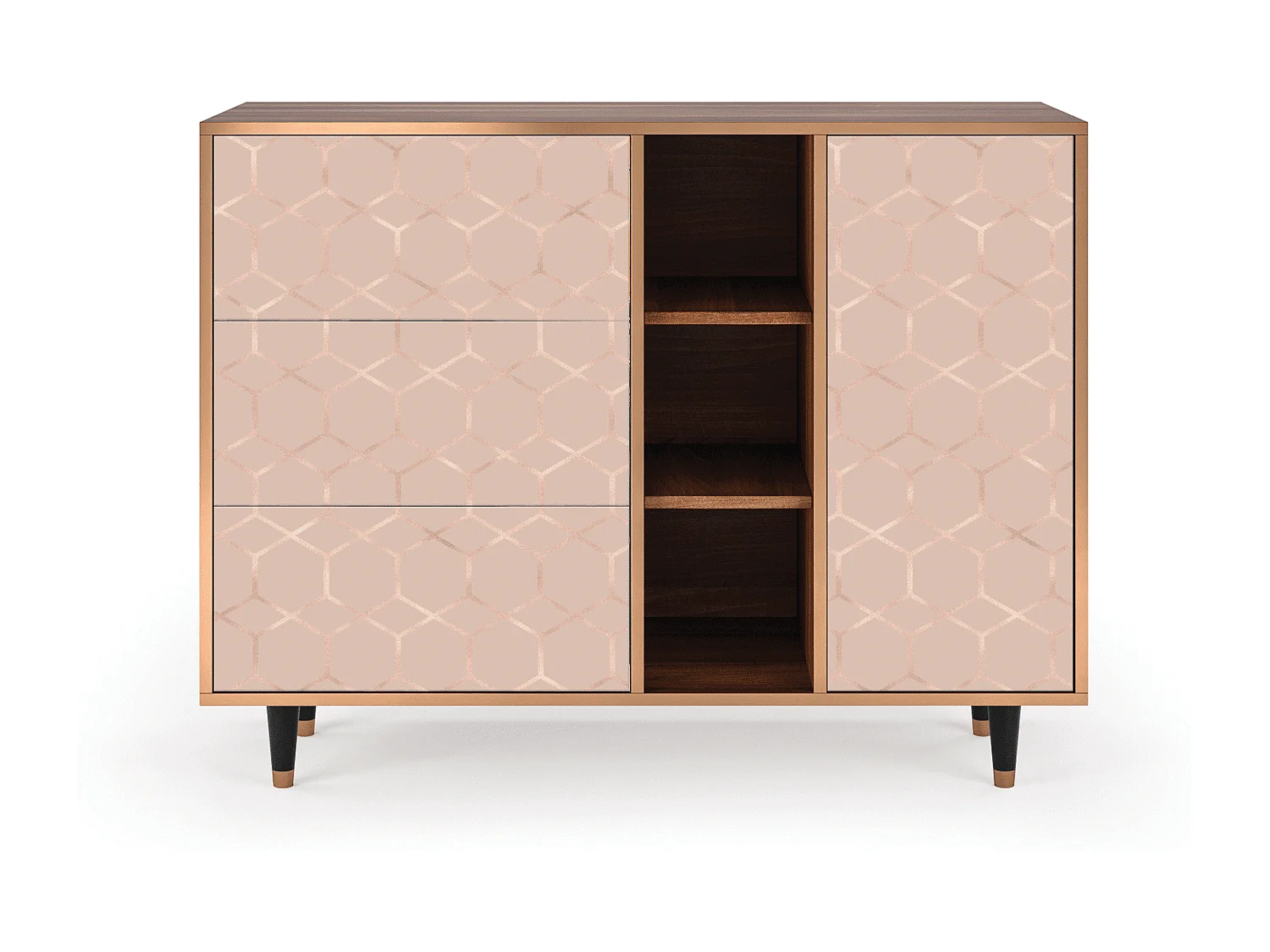 Buffet - 125x98x48 cm - BS2 - Rose Honeycomb, Noyer