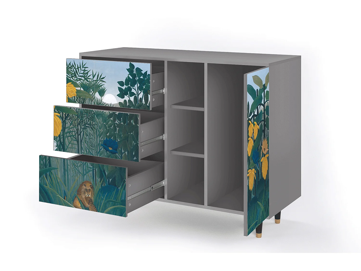 Sideboard - 125x98x48 cm - BS2 - The Repast of the Lion, Grau