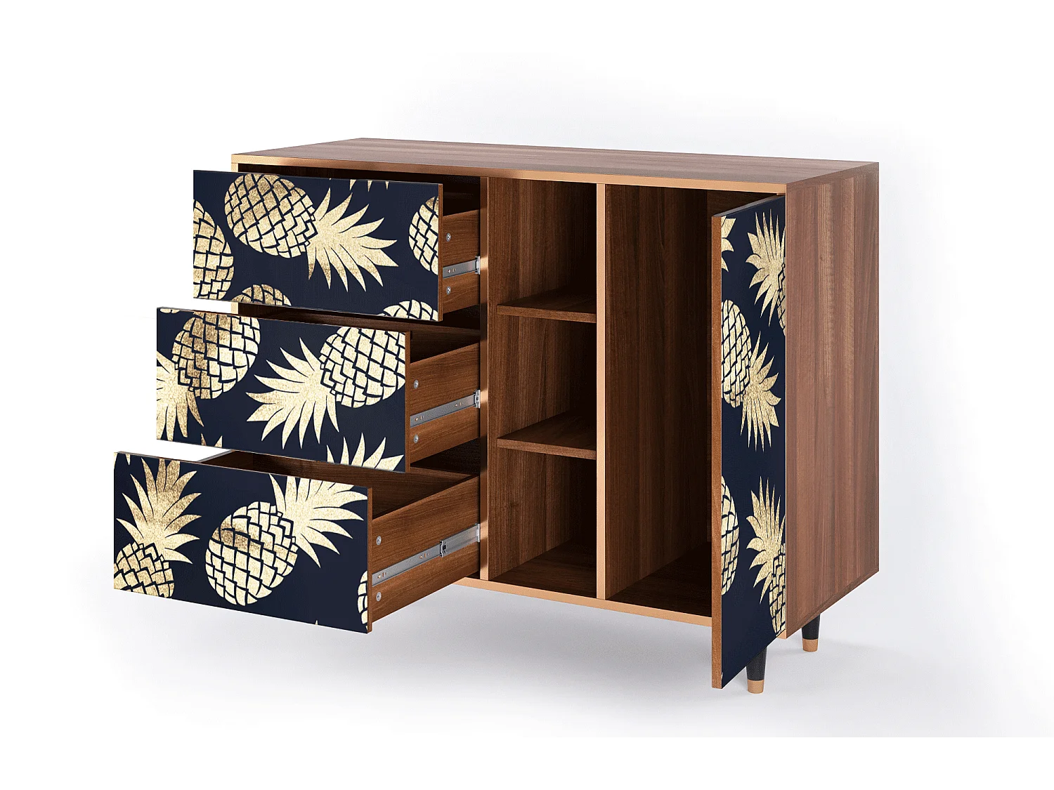 Credenza - 125x98x48 cm - BS2 - Sunny Pineaple, Noce