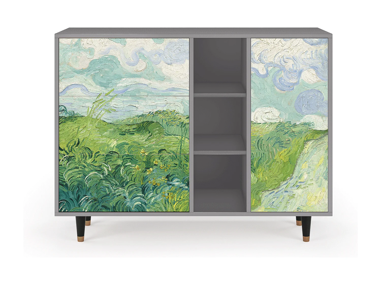 Buffet - 125x98x48 cm - BS2 - Green Wheat Fields, Gris