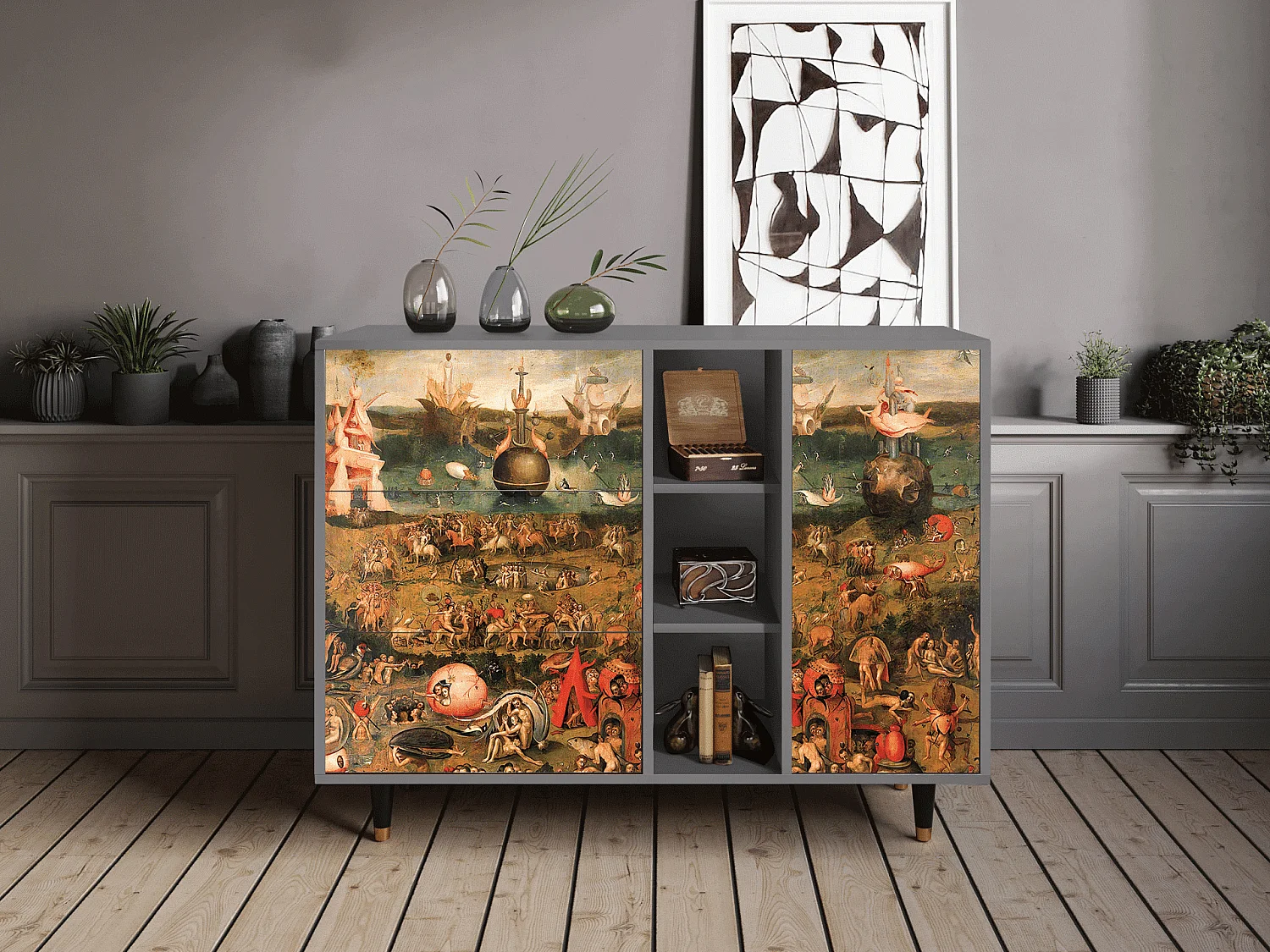 Buffet - 125x98x48 cm - BS2 - Garden of Delights , Gris