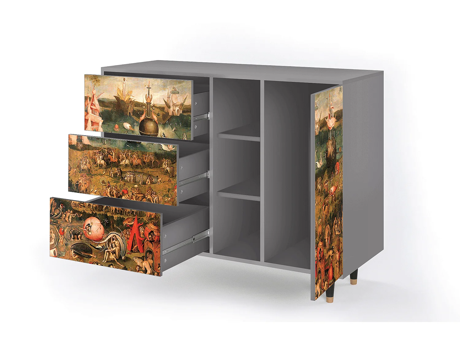 Buffet - 125x98x48 cm - BS2 - Garden of Delights , Gris