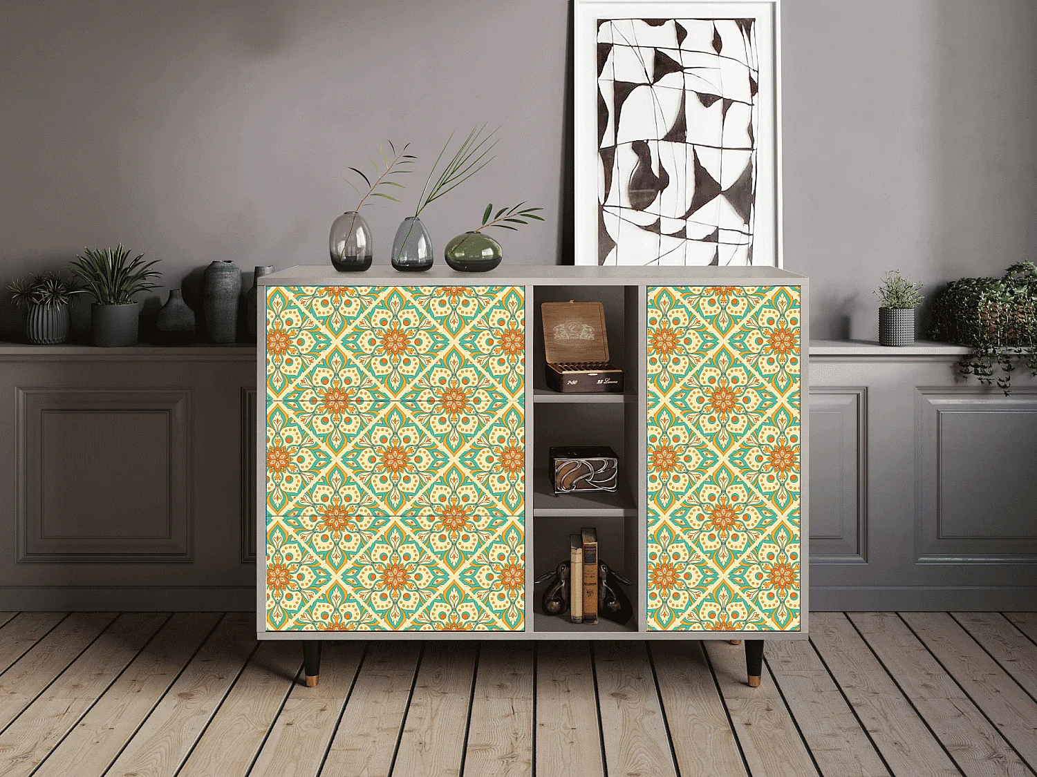 Buffet - 125x98x48 cm - BS2 - Hindu Daisy, Sable