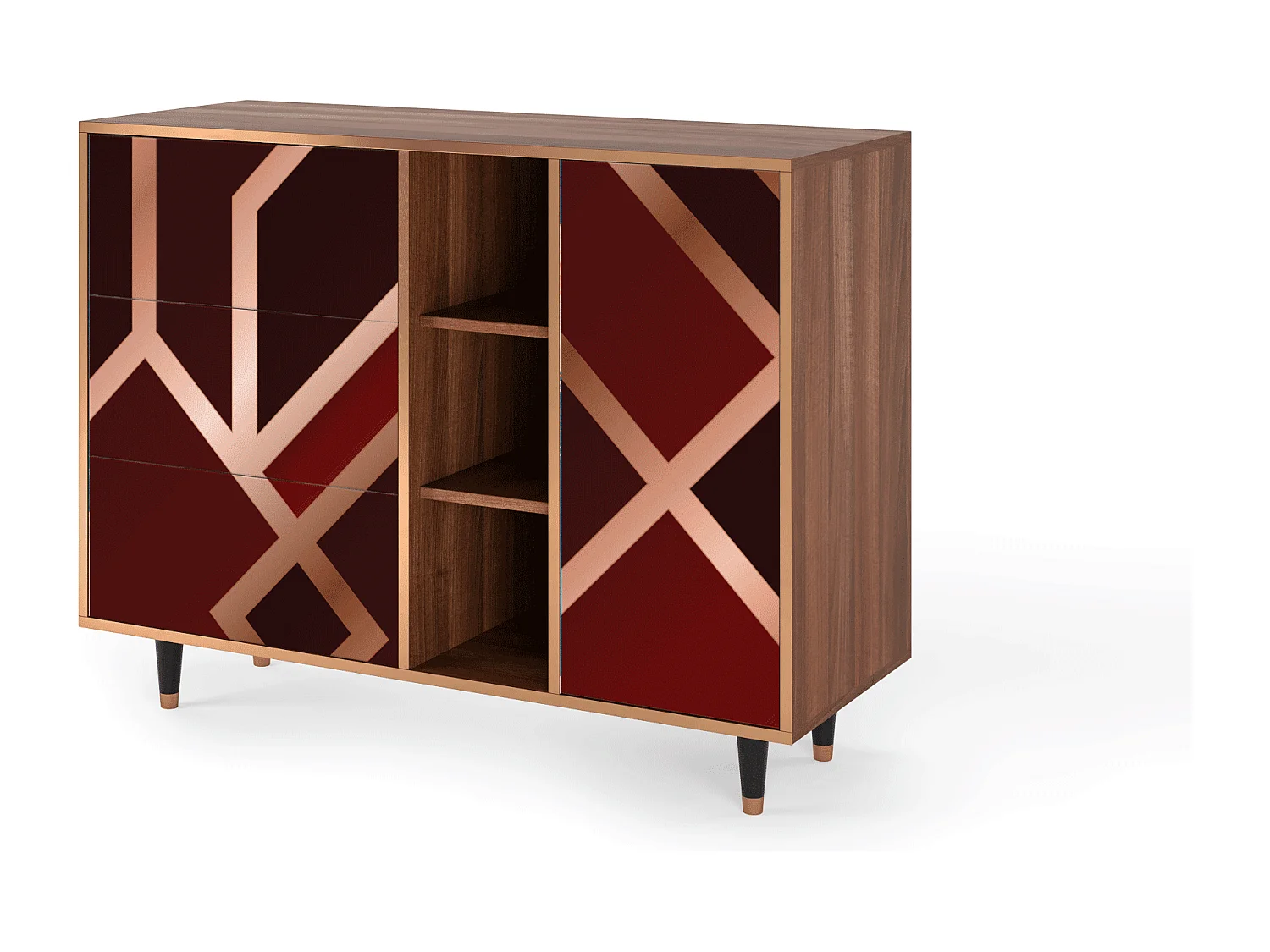 Dressoir - 125x98x48 cm - BS2 - Velvet 1920's, Walnoot