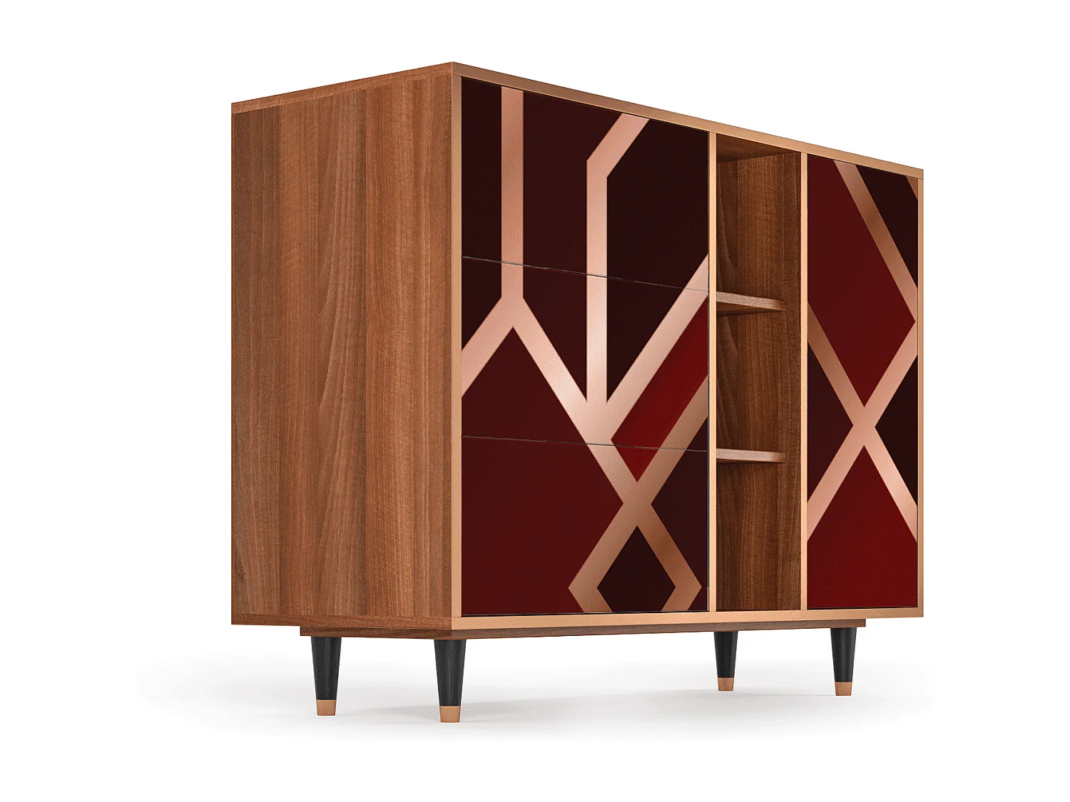 Dressoir - 125x98x48 cm - BS2 - Velvet 1920's, Walnoot