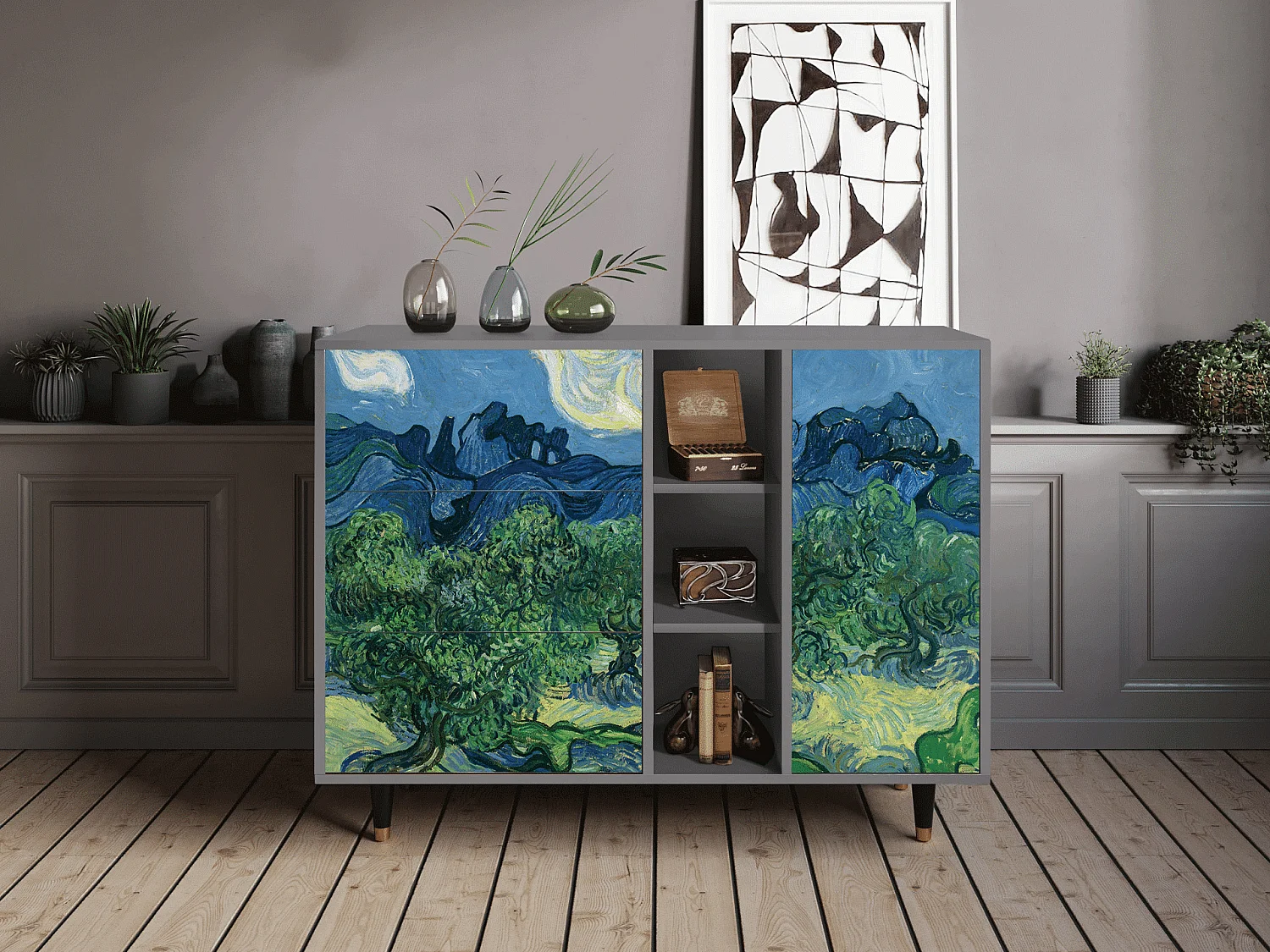 Credenza - 125x98x48 cm - BS2 - The Oil Trees, Grigio