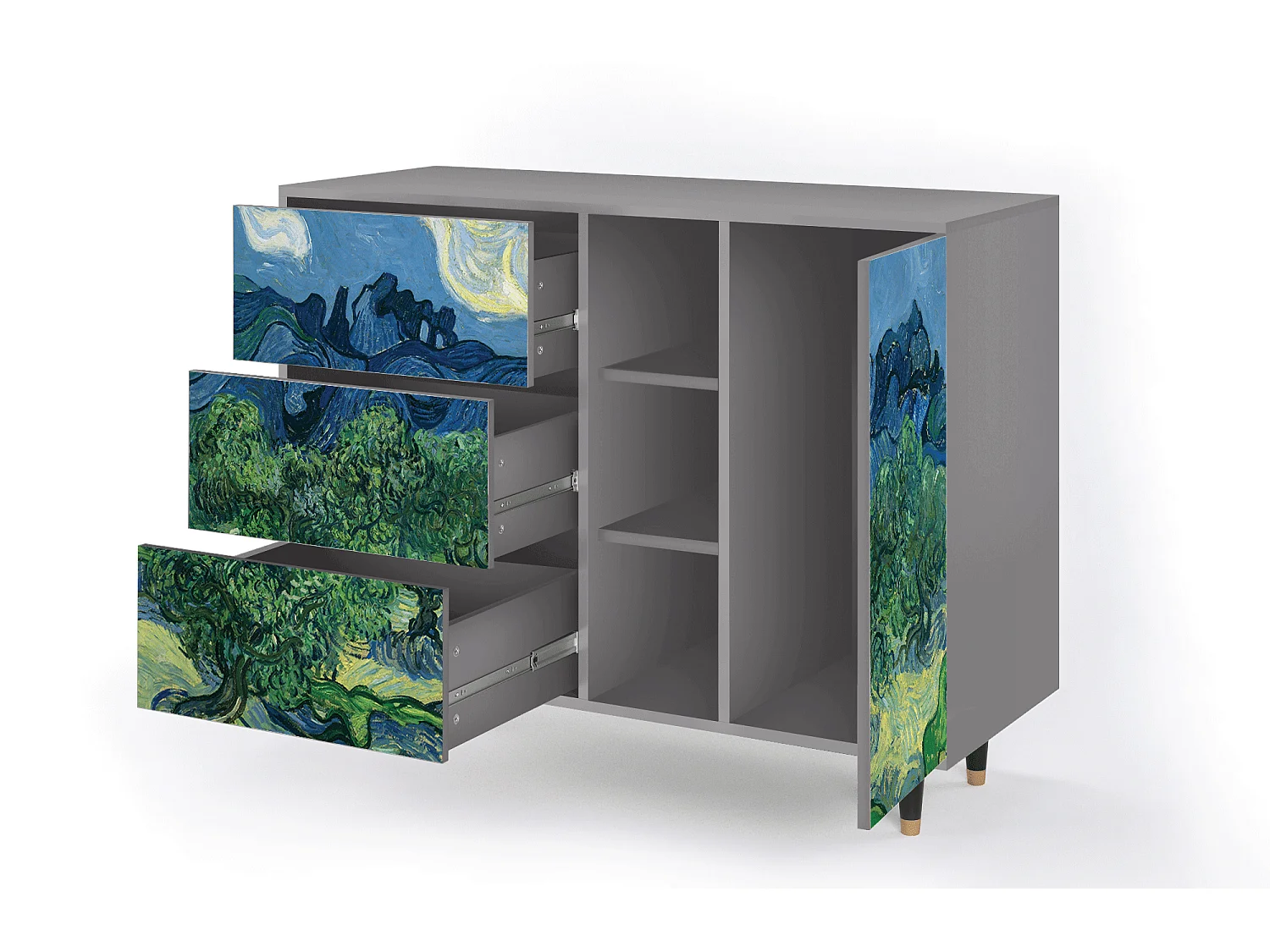 Credenza - 125x98x48 cm - BS2 - The Oil Trees, Grigio