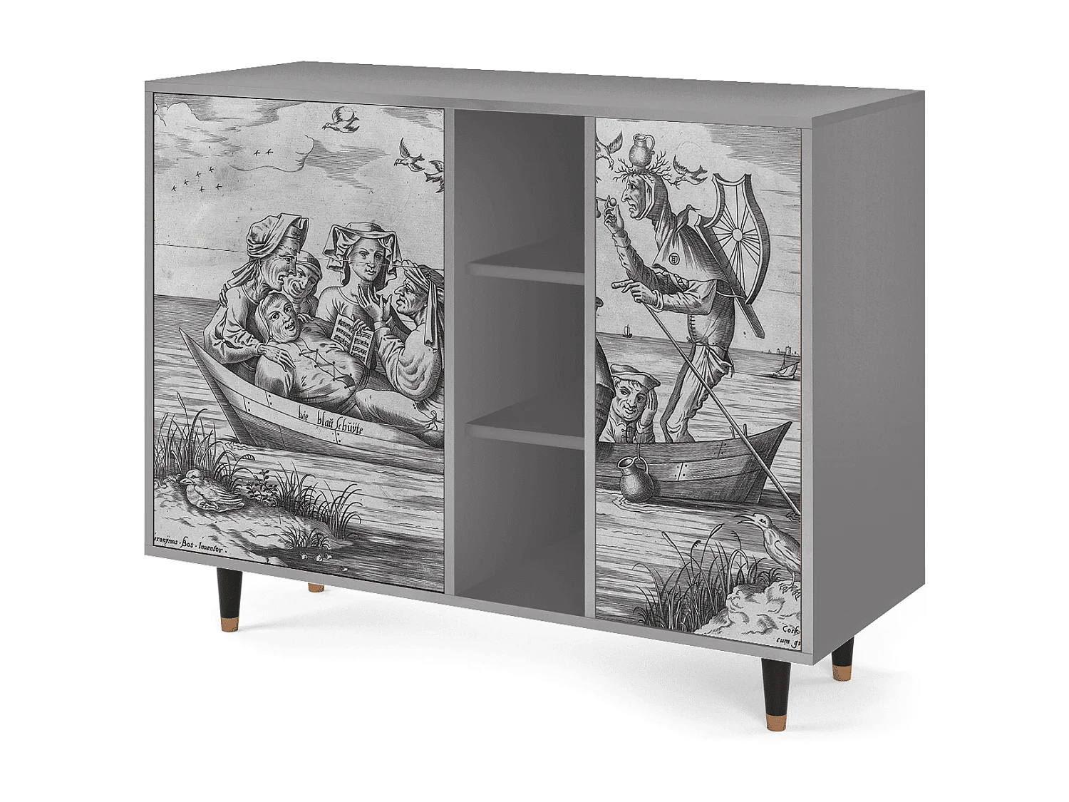 Buffet - 125x98x48 cm - BS2 - Blau Schuyte, Gris