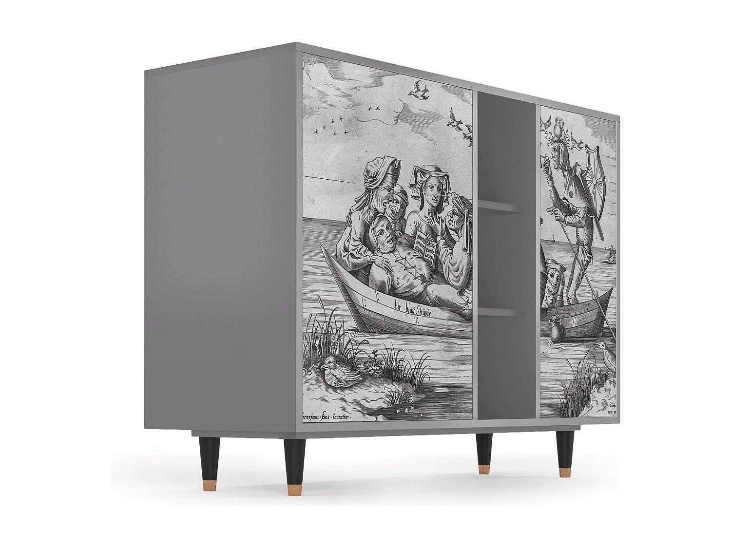 Buffet - 125x98x48 cm - BS2 - Blau Schuyte, Gris