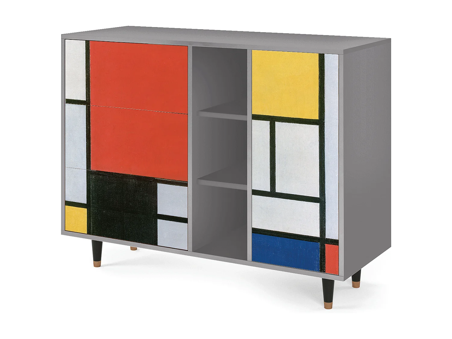 Kredens - 125x98x48 cm - BS2 - Composition, Szary