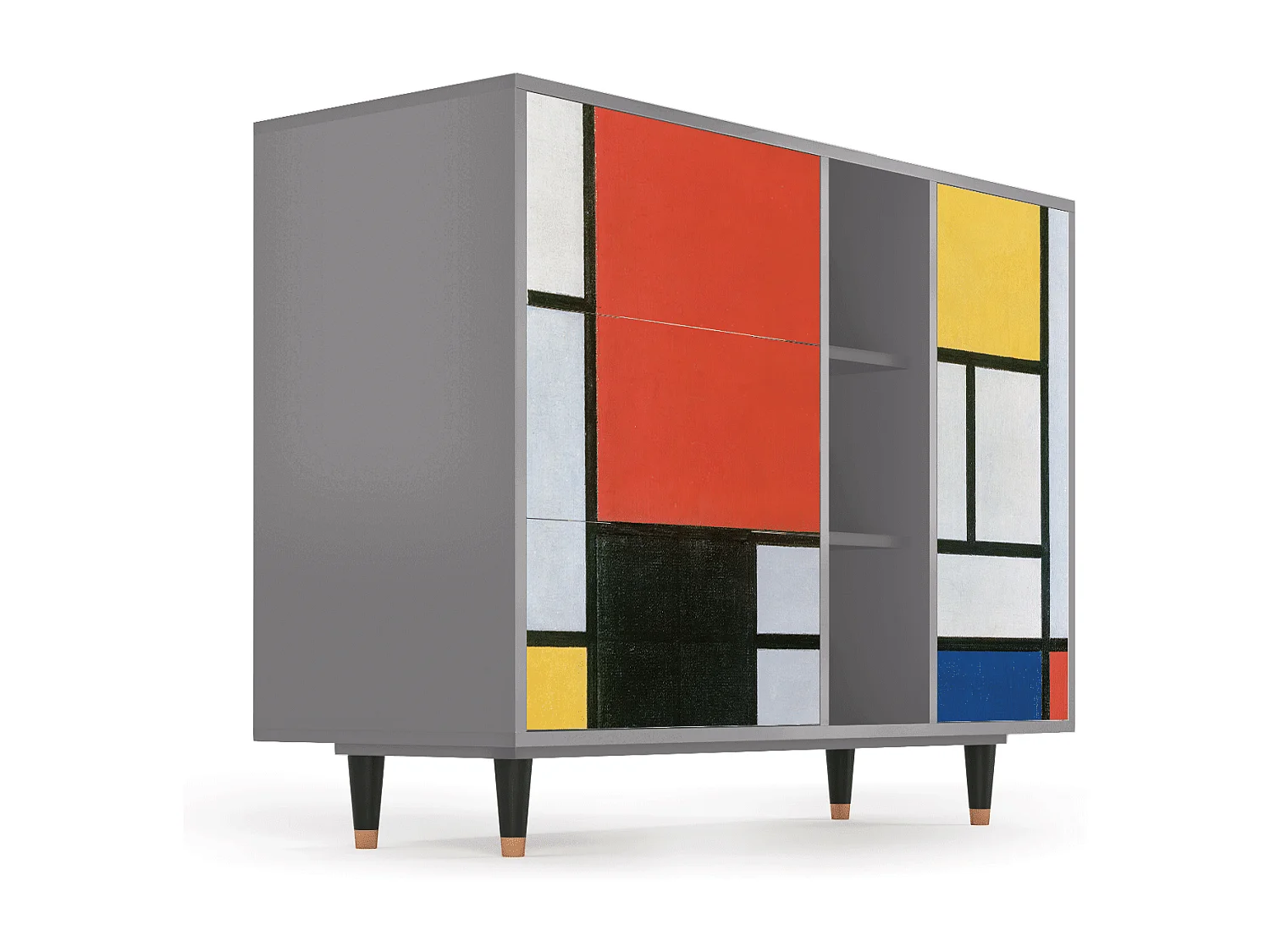 Kredens - 125x98x48 cm - BS2 - Composition, Szary