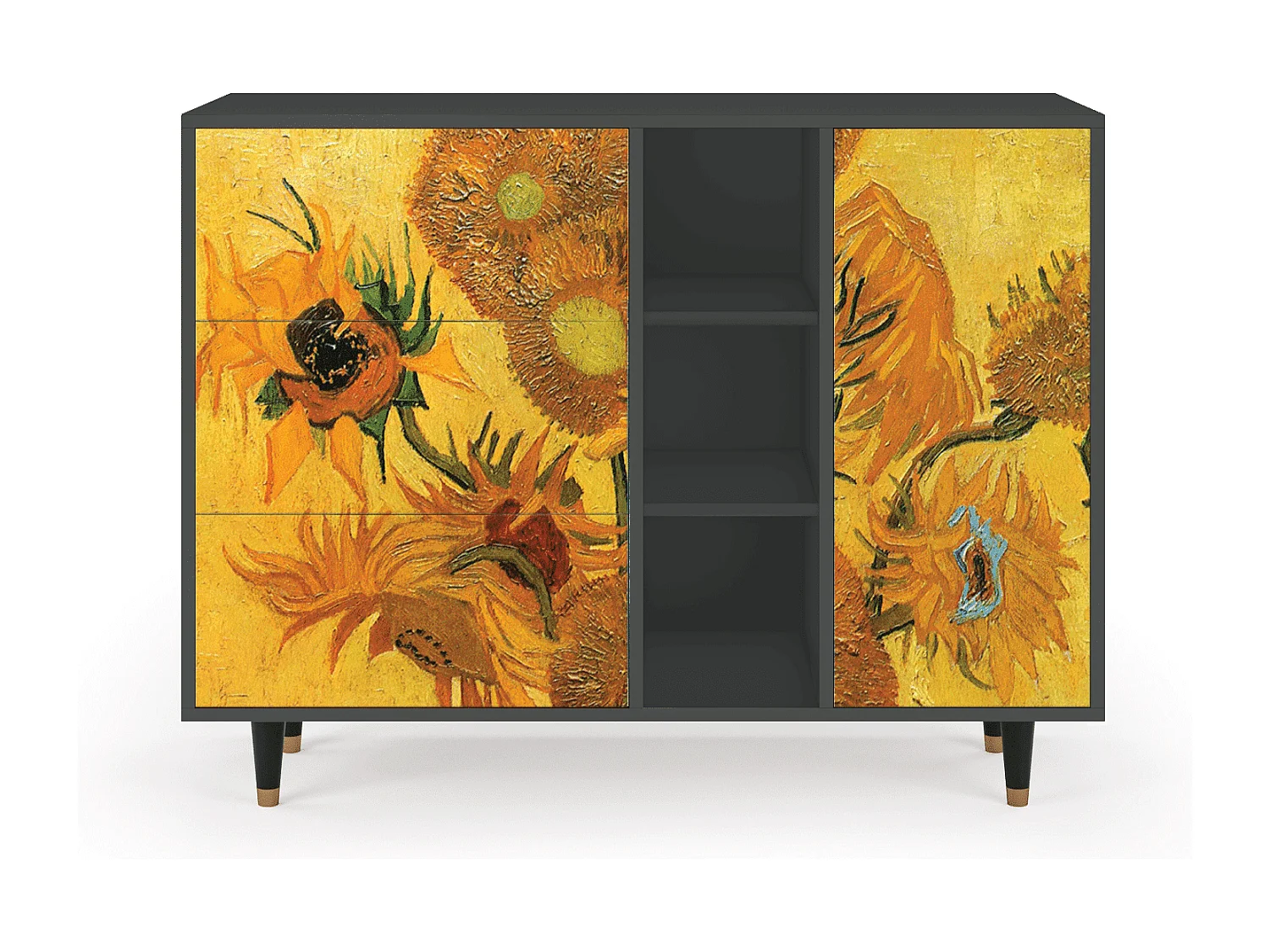 Aparador - 125x98x48 cm - BS2 - Sunflowers, Antracite