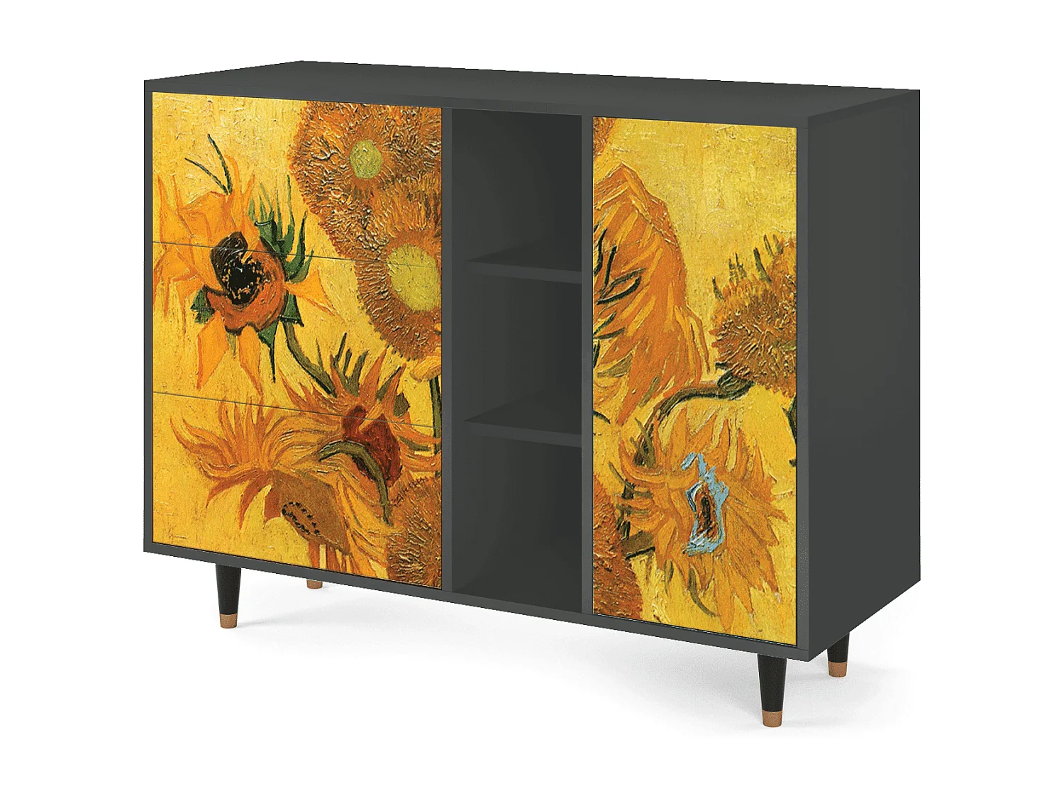 Aparador - 125x98x48 cm - BS2 - Sunflowers, Antracite