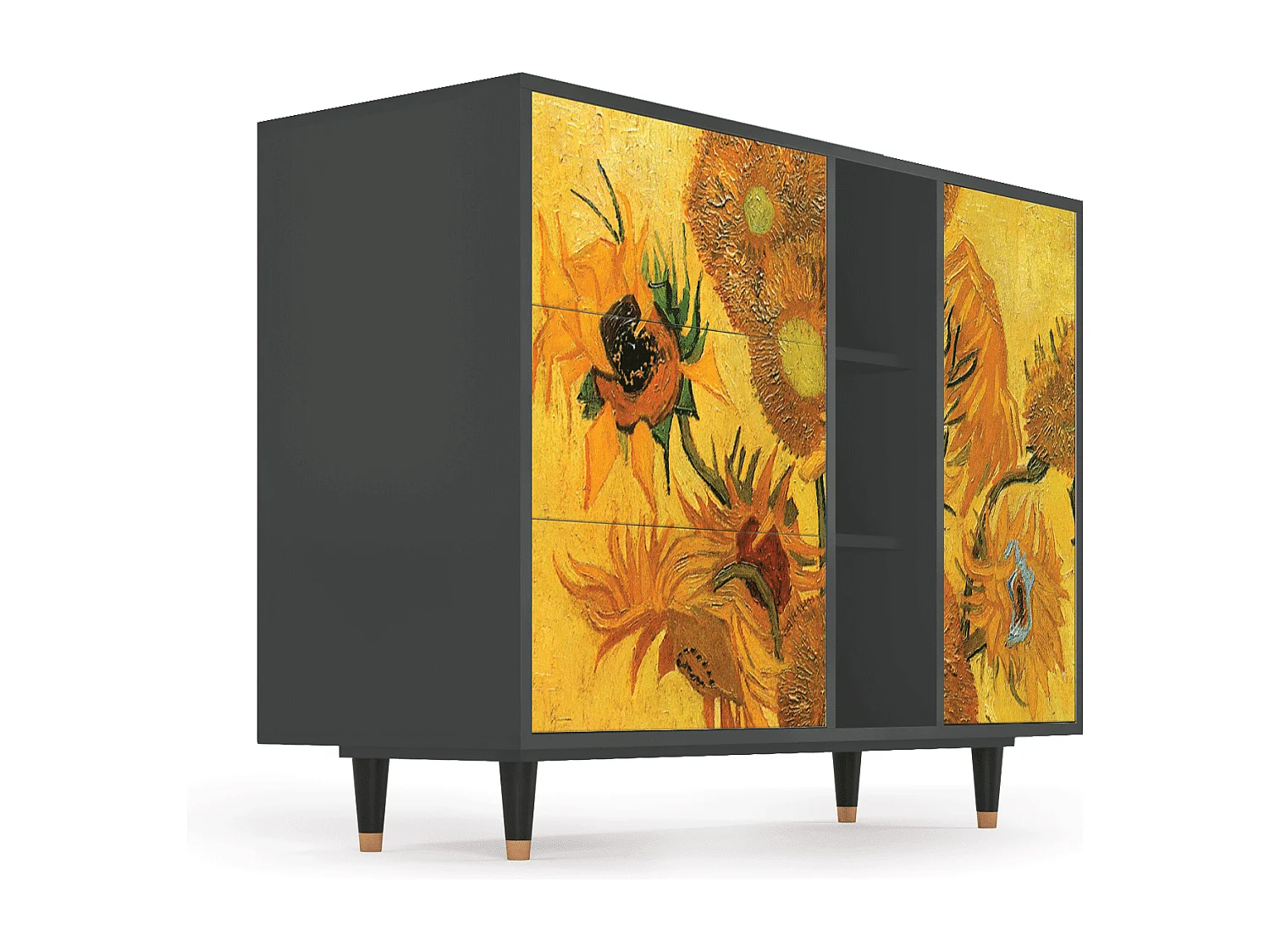 Aparador - 125x98x48 cm - BS2 - Sunflowers, Antracite