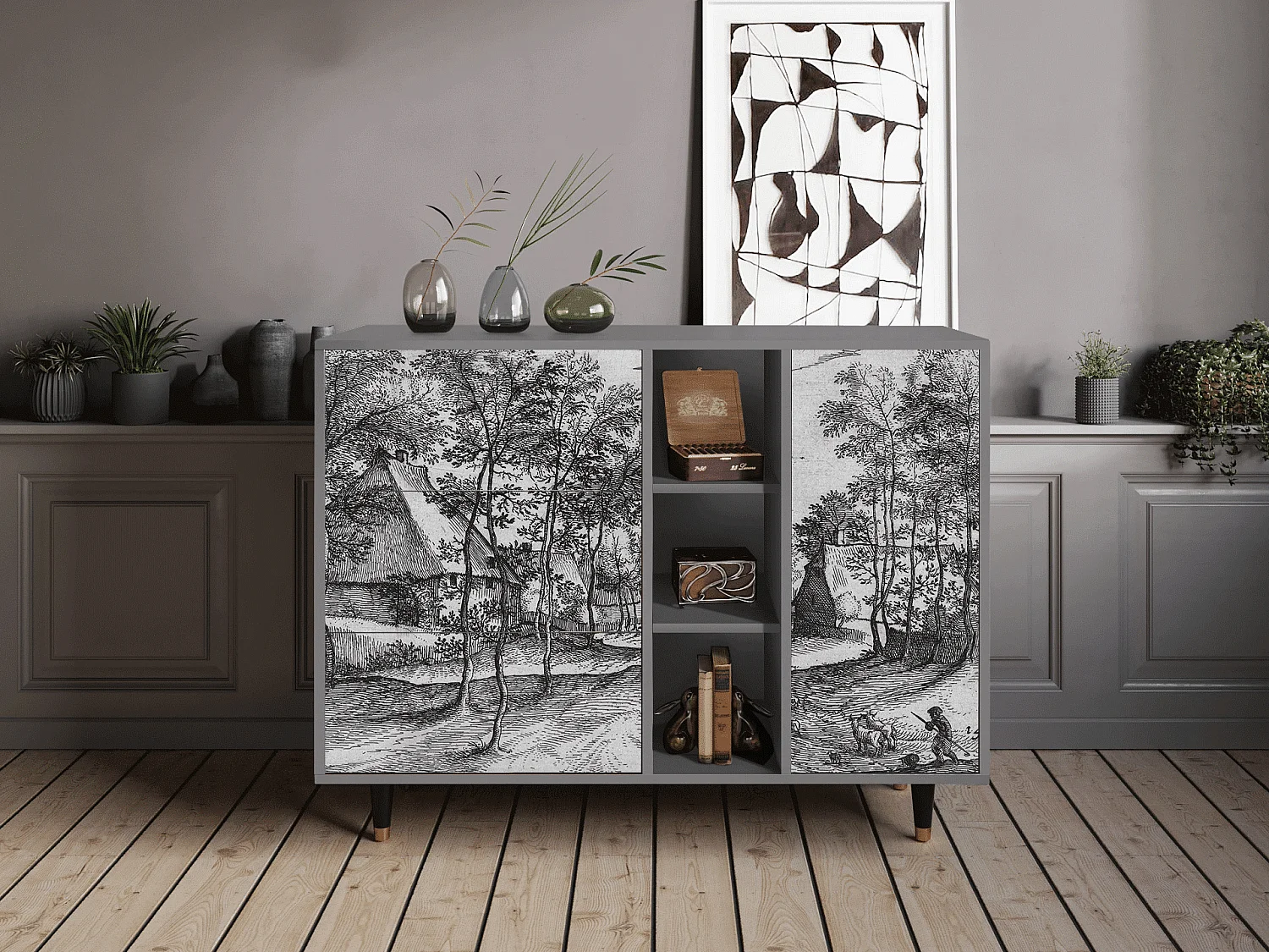 Dressoir - 125x98x48 cm - BS2 - Village Road, Grijs