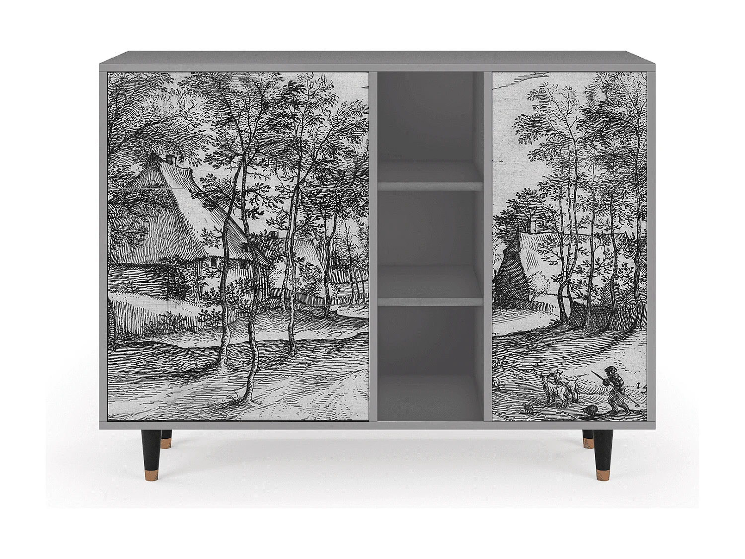 Dressoir - 125x98x48 cm - BS2 - Village Road, Grijs