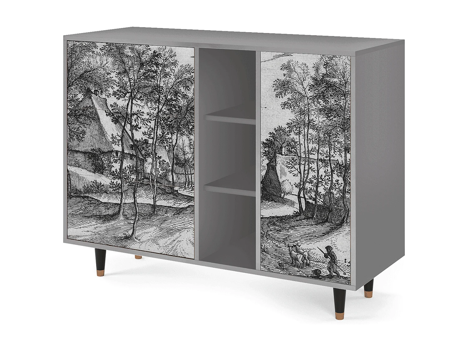 Dressoir - 125x98x48 cm - BS2 - Village Road, Grijs