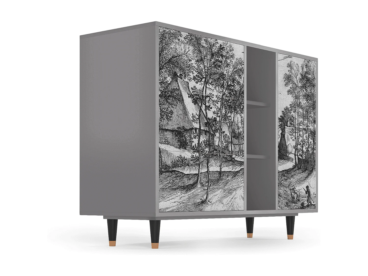 Dressoir - 125x98x48 cm - BS2 - Village Road, Grijs