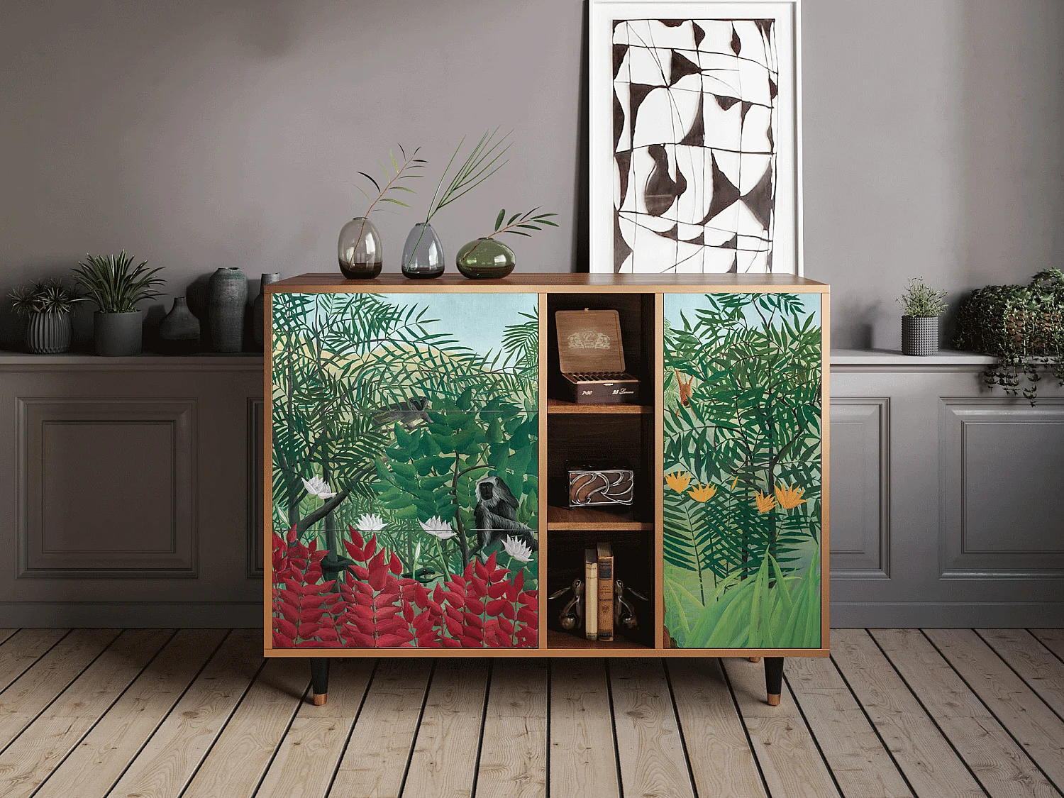 Buffet - 125x98x48 cm - BS2 - Jungles in Paris, Noyer