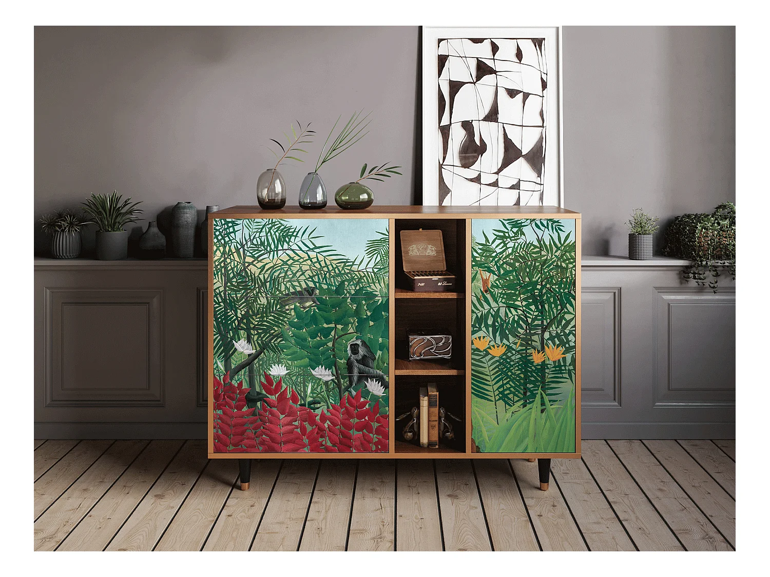 Credenza - 125x98x48 cm - BS2 - Jungles in Paris, Noce