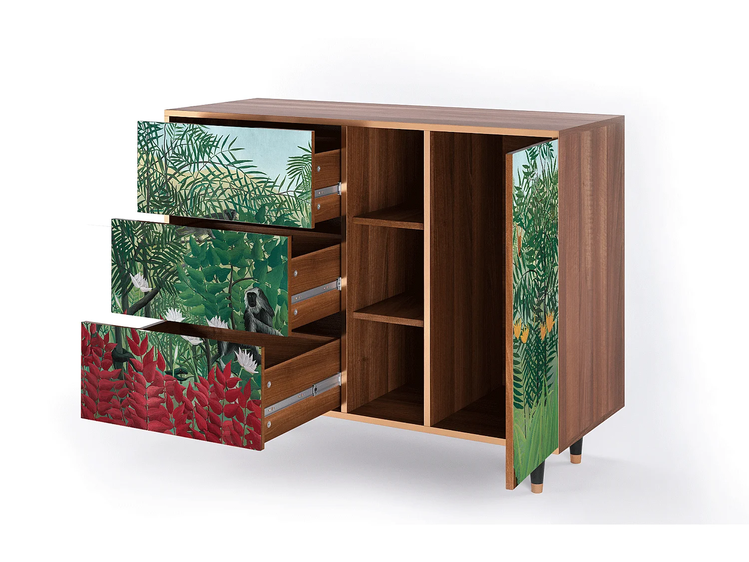 Buffet - 125x98x48 cm - BS2 - Jungles in Paris, Noyer