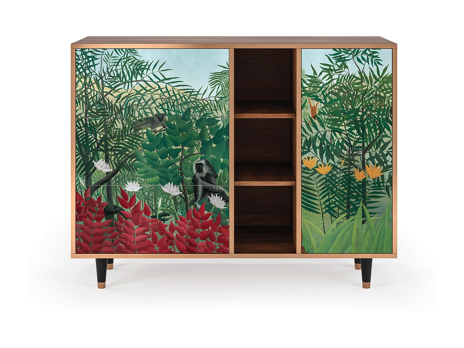 Kredens - 125x98x48 cm - BS2 - Jungles in Paris, Orzech