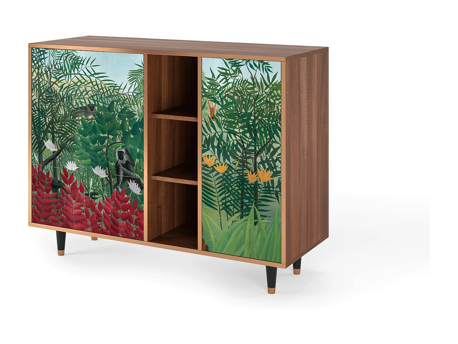 Kredens - 125x98x48 cm - BS2 - Jungles in Paris, Orzech