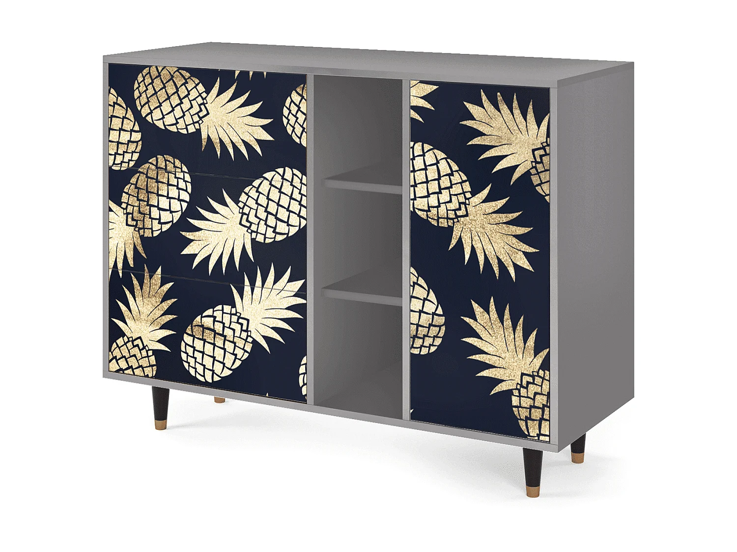 Sideboard - 125x98x48 cm - BS2 - Sunny Pineaple, Grau