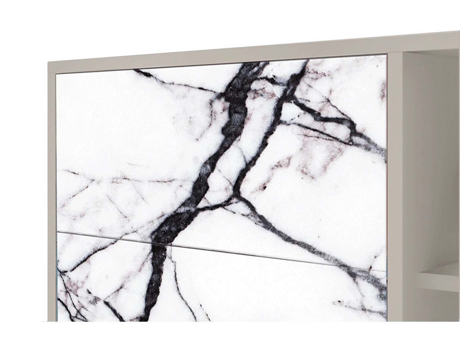 Kredens - 125x98x48 cm - BS2 - Raven Marble, Piaskowy