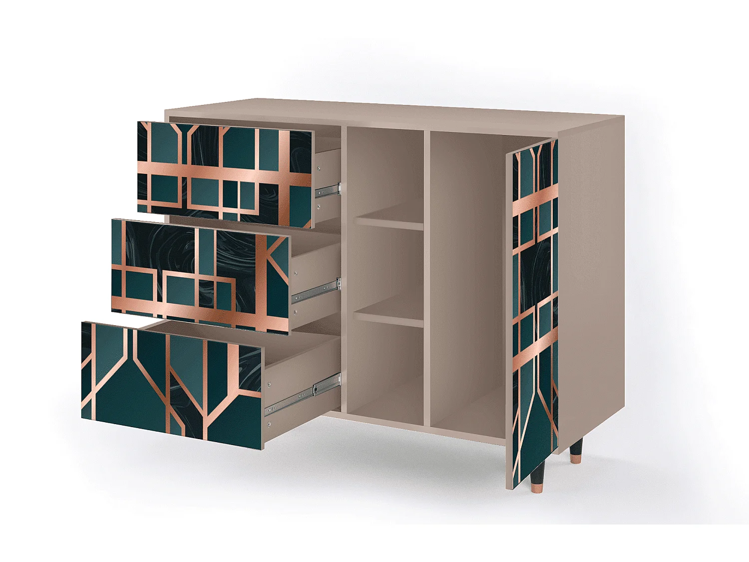 Dressoir - 125x98x48 cm - BS2 - Emerald Metro, Latte