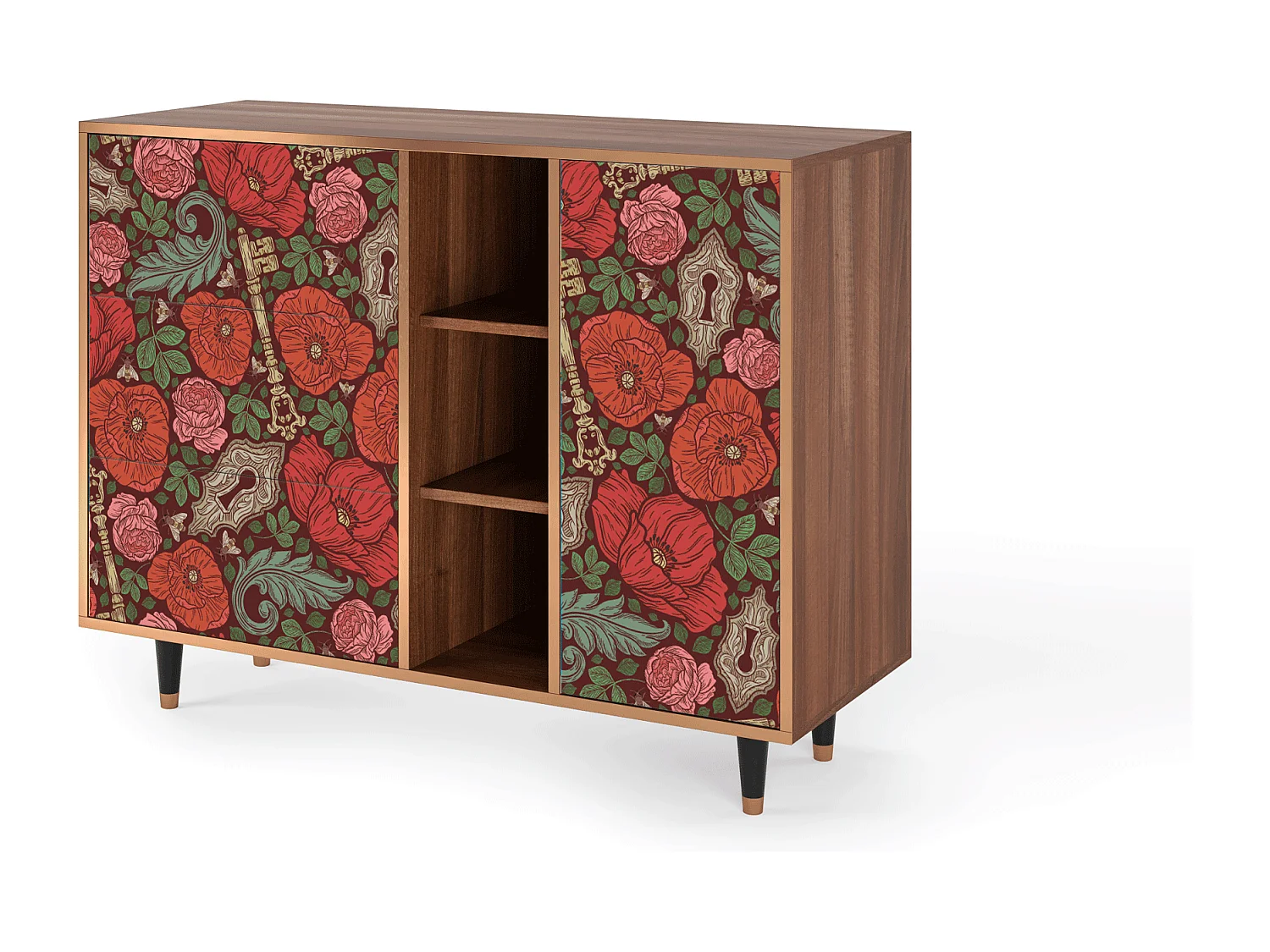Sideboard - 125x98x48 cm - BS2 - Poppy Garden, Walnuss
