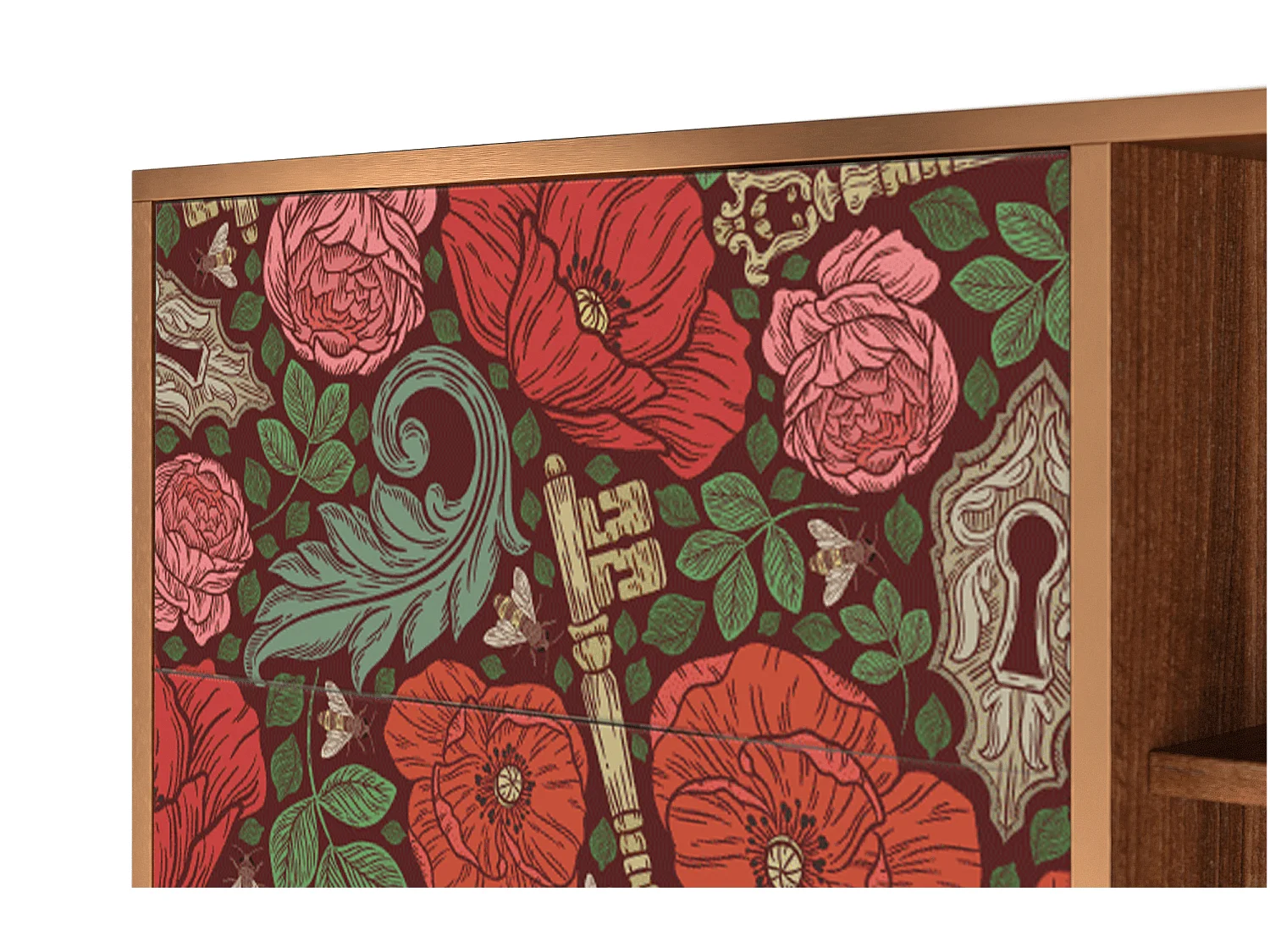 Sideboard - 125x98x48 cm - BS2 - Poppy Garden, Walnuss
